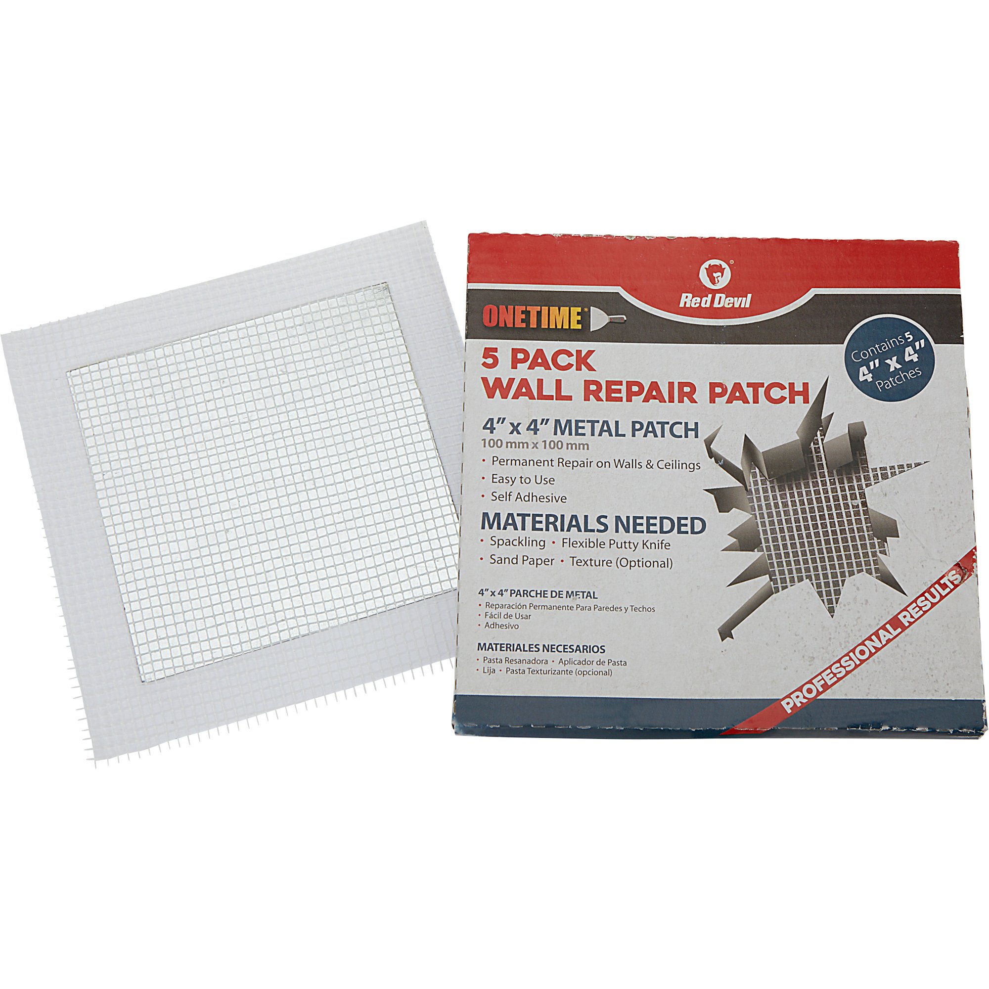 Red Devil 4in. x 4in. Wall Repair Patch — 5Pk., Model 1215 Northern